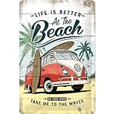 Nostalgic-Art Retro Blechschild Volkswagen Bulli T1 – Beach – VW Bus Geschenk-Idee, aus Metall,...